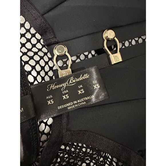 Honey Birdette TASH🖤 Black and Gold Fishnet Bodysuit XS - Picture 6 of 6